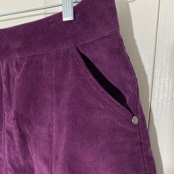 Down East Basics Corduroy Purple Pleated A-line Stretch Skirt Size M - Picture 5 of 9
